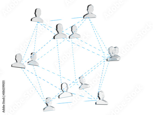 Network of People Connected by Lines