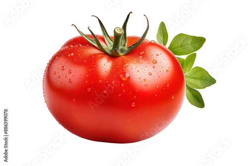 Wallpaper Mural A Single Ripe Tomato Glistens With Dewdrops Against a White Background on a White or Clear Surface PNG Transparent Background Torontodigital.ca