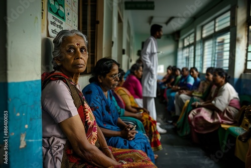 Healthcare scene with Indian medic in a hospital Generative Ai