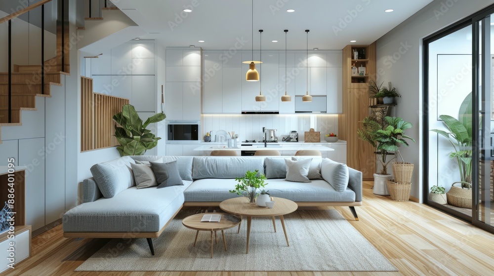 Modern Living Room Design with Sectional Sofa and Natural Light Modern Living Room Design with Sectional Sofa and Natural Light