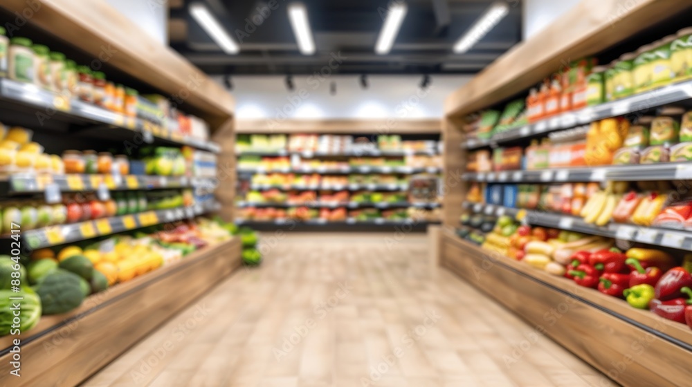 Bright and colorful aisle in a well-stocked grocery store Bright and colorful aisle in a well-stocked grocery store