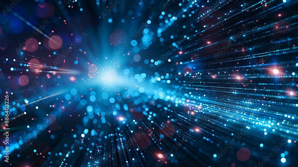 Fototapeta premium デジタルの青い光の背景素材