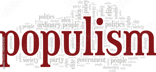 Populism word cloud conceptual design isolated on white background. photo