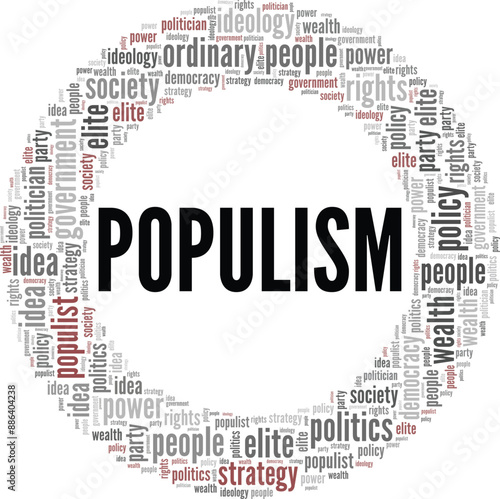 Populism word cloud conceptual design isolated on white background.