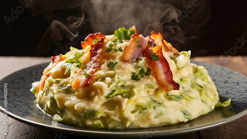 Wallpaper Mural Colcannon, traditional Irish dish with mashed potatoes, bacon and cabbage Torontodigital.ca