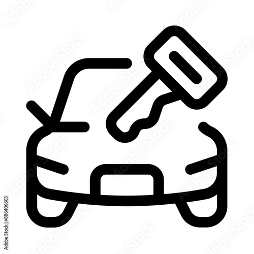car key icon with line style, perfect for user interface projects photo