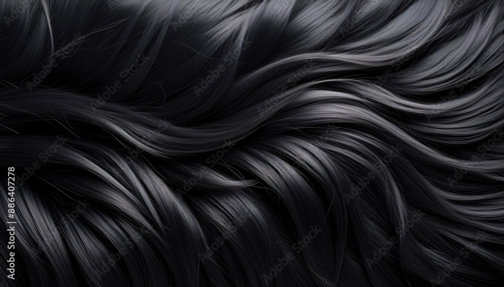 A close up of a black hair texture with lots of wavy hair A close up of a black hair texture with lots of wavy hair