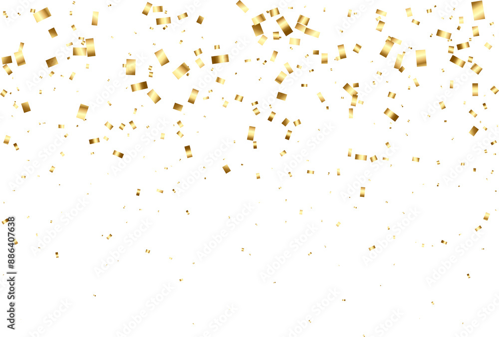 Gold falling Rectangle foil confetti. Festive pattern Gold falling Rectangle foil confetti. Festive pattern