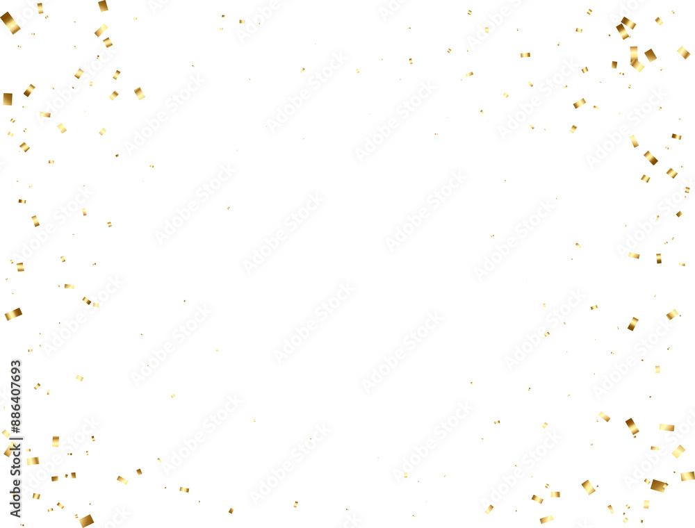 Gold falling Rectangle foil confetti. Festive pattern Gold falling Rectangle foil confetti. Festive pattern