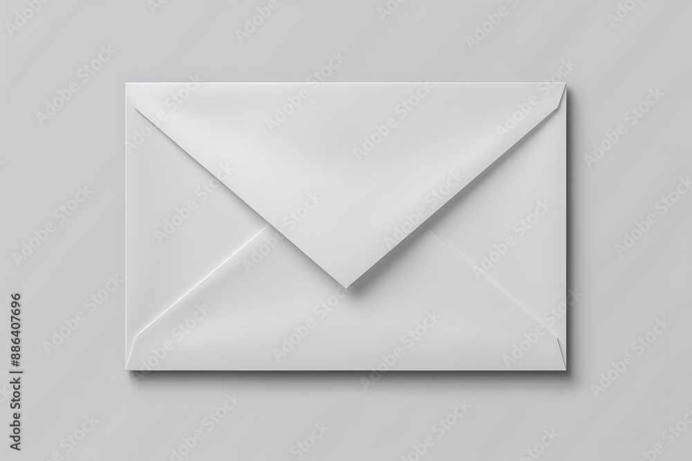White paper envelope on isolated background. Empty gift card voucher mail envelope. AI generated
