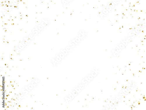 Gold falling Rectangle foil confetti. Festive pattern