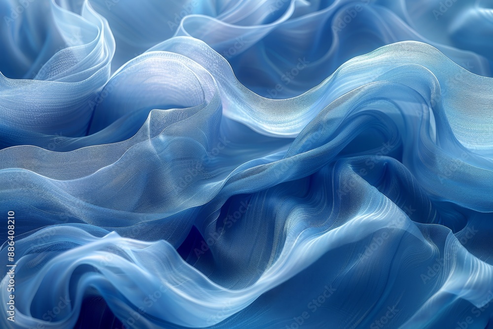 Obraz premium Monochrome blue abstract pattern, soft, light, reduce background. Generative AI