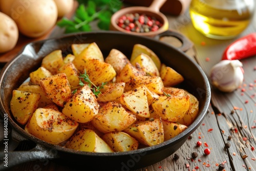 Gourmet Raw Potato Wedges with Seasonings