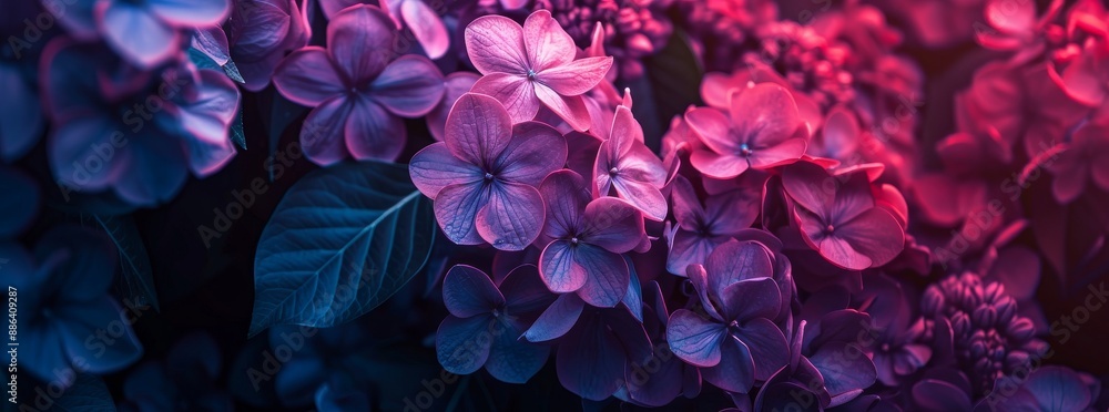 Close-Up Purple Hydrangeas background. Close-Up Purple Hydrangeas background.