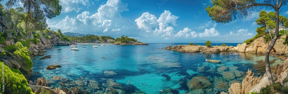 Azure Waters and Lush Coastline: A Mediterranean Paradise Azure Waters and Lush Coastline: A Mediterranean Paradise