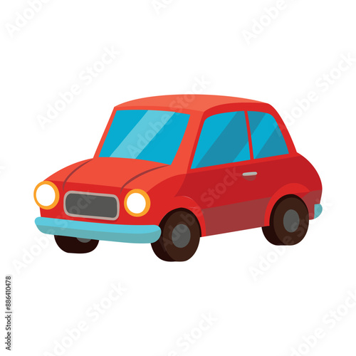 Red Cartoon Car Illustration