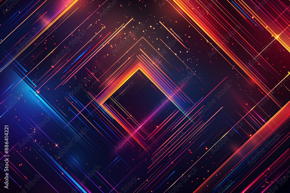 An abstract wallpaper with vibrant neon lines and geometric shapes on a dark background. An abstract wallpaper with vibrant neon lines and geometric shapes on a dark background.