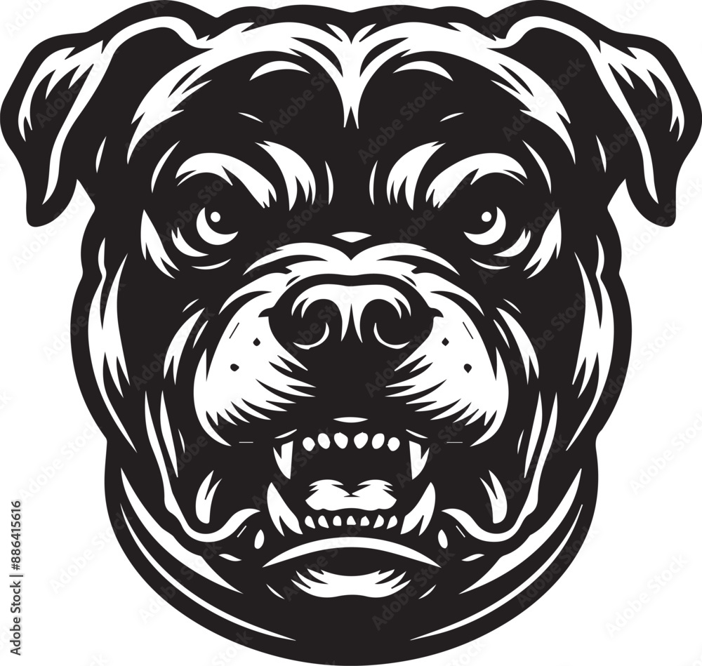 Aggressive Pitbull Vector Illustration Silhouette. Aggressive Pitbull Vector Illustration Silhouette.