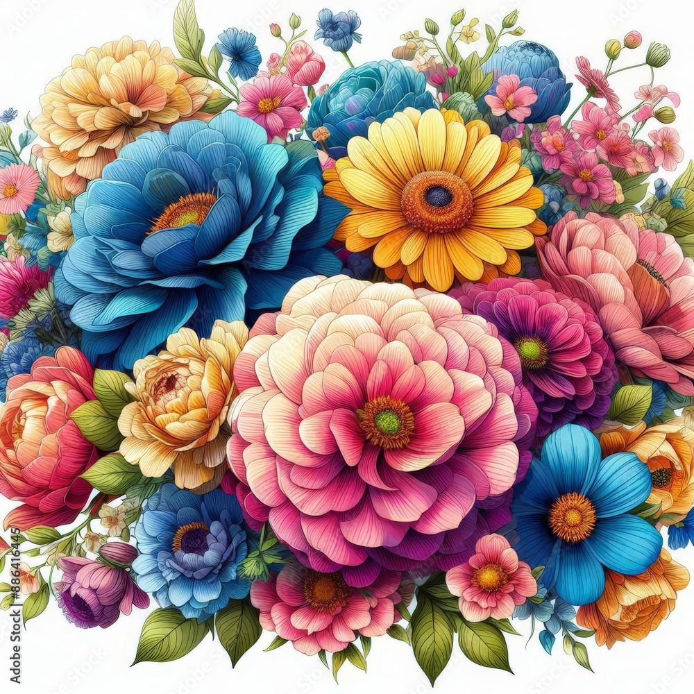 bouquet of flowers on a white background
bouquet of flowers on a white background