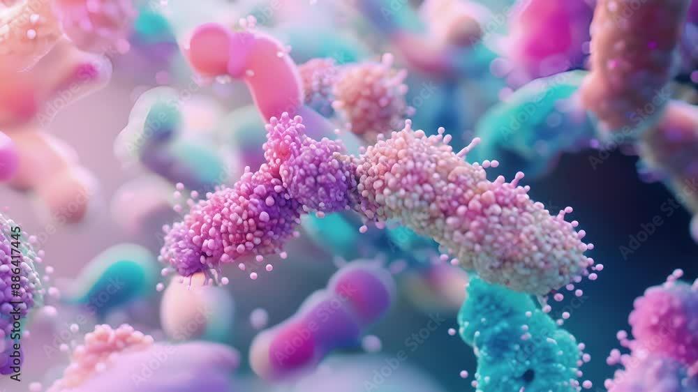 A closeup image of the lac operon in E. coli depicting how gene expression is regulated by the presence of lactose. A closeup image of the lac operon in E. coli depicting how gene expression is regulated by the presence of lactose.