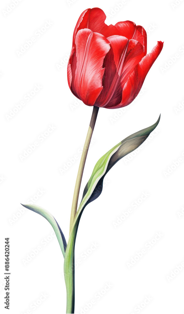 Obraz premium PNG Tulip flower plant white background.