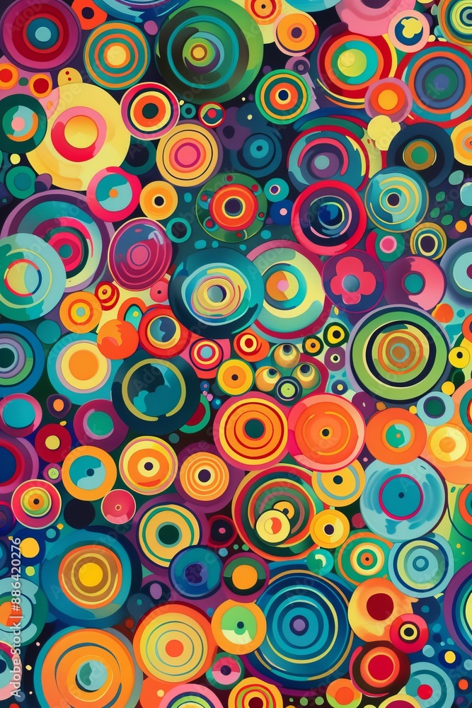 Fototapeta premium Vibrant Abstract Pattern with Circles and Swirls Patterns