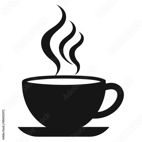 Tea Cup with Steam Vector Illustration on White Background