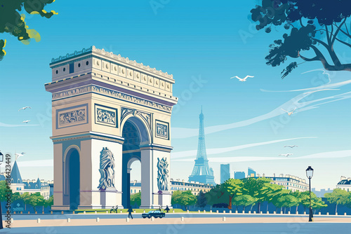An illustration of the Arc de Triomphe
