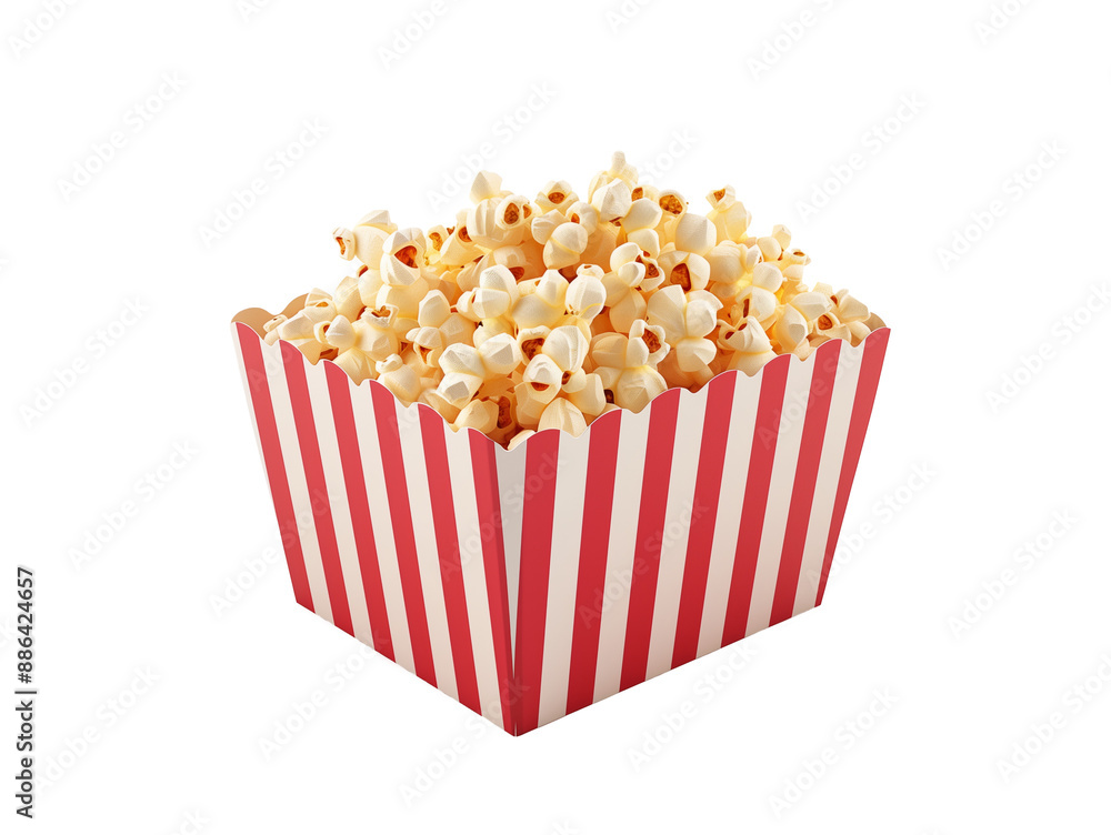 Popcorn in paper bucket, isolated on transparent background. Popcorn in paper bucket, isolated on transparent background.