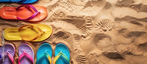 Vibrant flip flops spread o...