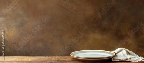 Wooden table with a ceramic...