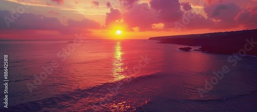 Scenic coastal sunset with ...