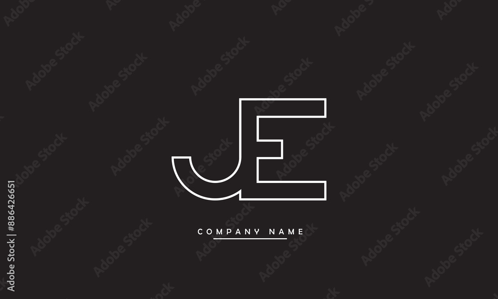 JE, EJ, J, E Abstract Letters Logo Monogram JE, EJ, J, E Abstract Letters Logo Monogram