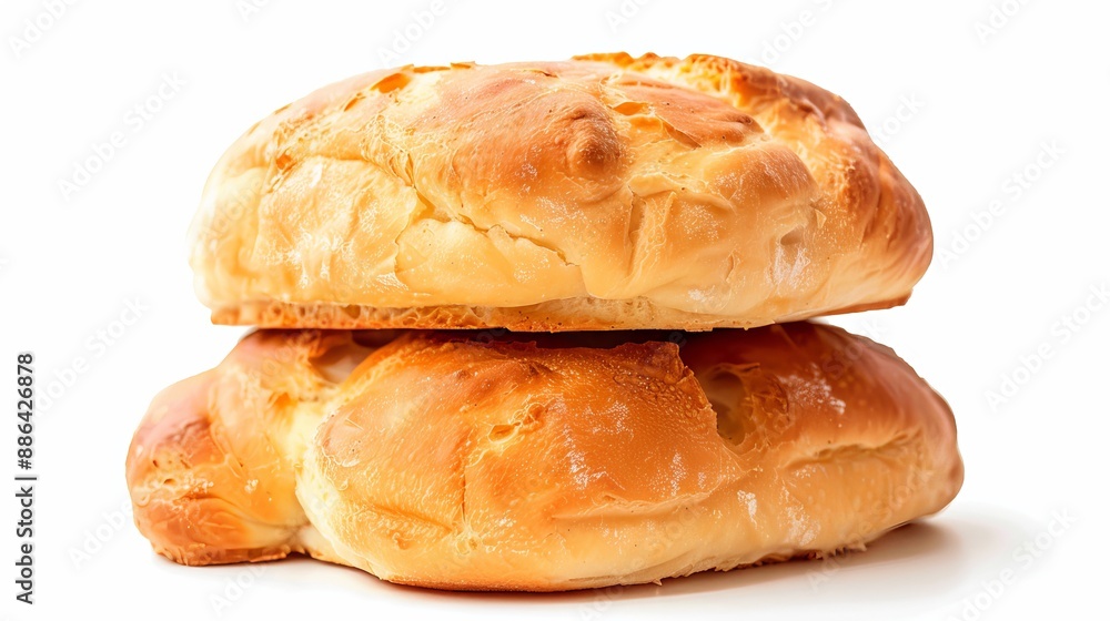 An isolated Cuban bread loaf against a white background. An isolated Cuban bread loaf against a white background.