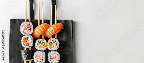 Sushi set with chopsticks i...