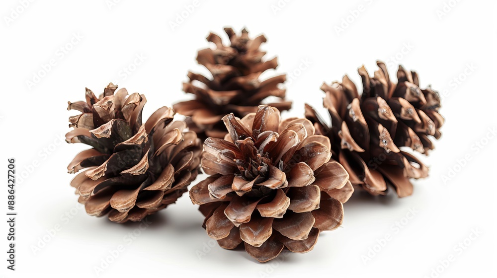 Pine cones isolated against a white background Pine cones isolated against a white background