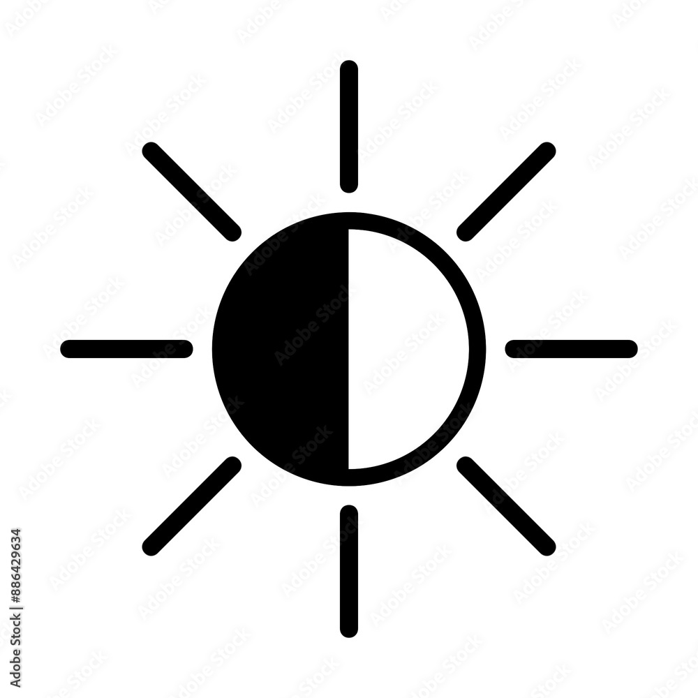 Brightness icon with simple and modern design Brightness icon with simple and modern design