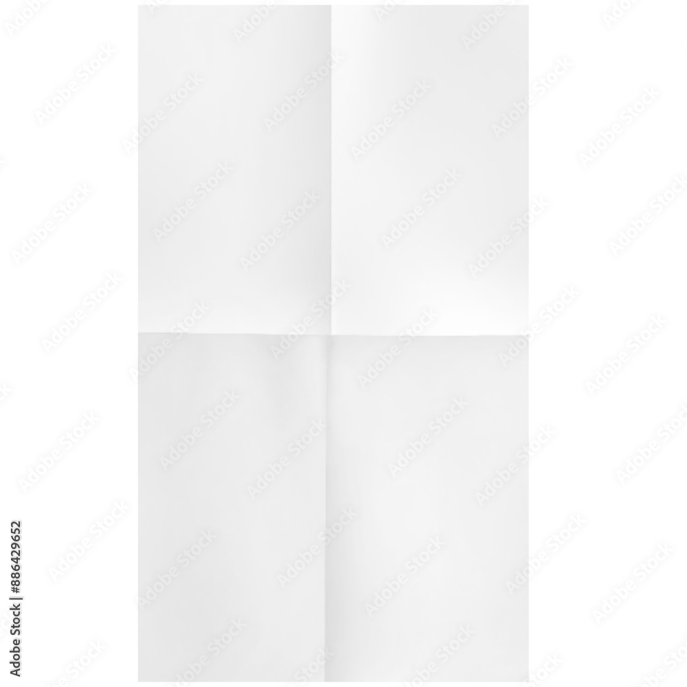 Folded blank white paper Folded blank white paper