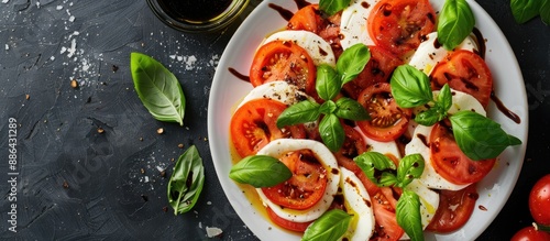 Top view of Italian caprese...