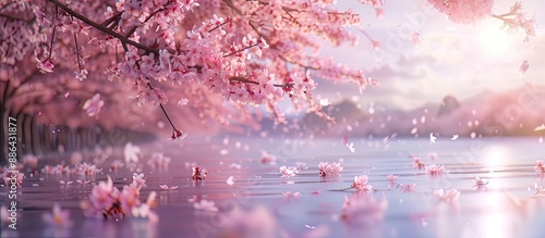 A serene summer scene featu...