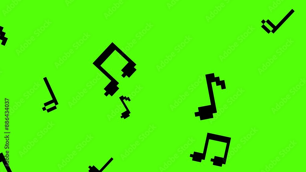 Musical notes flying from center, Musical notes streaming up in melody animation overlay on Alpha Channel Background Musical notes flying from center, Musical notes streaming up in melody animation overlay on Alpha Channel Background