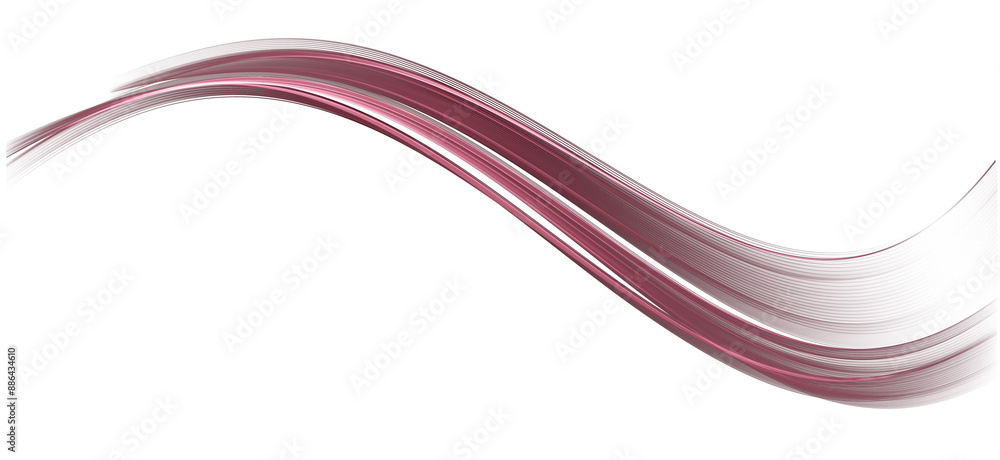 Fototapeta premium Abstract Rose Gold Pink Wave Design Element. Glowing Smooth Wavy Line