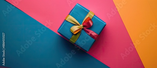 Top view of a gift box on a...