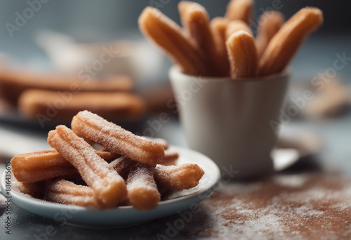 crispy churros dusted with cinnamon sugar, served with a chocolate dipping sauce