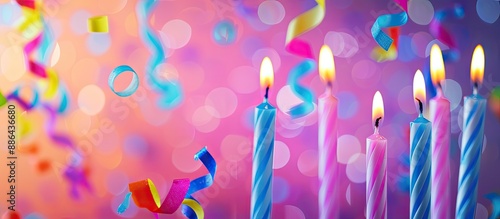 Birthday candles set on a v...