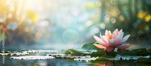 Lotus flower on water with ...