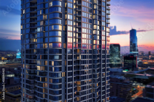 Wallpaper Mural Modern Skyscraper at Dusk Torontodigital.ca