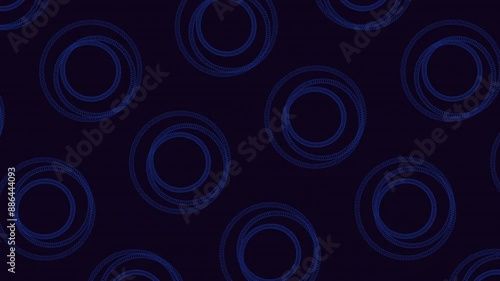 Wallpaper Mural A serene blue circular pattern on a dark background, comprised of interconnected circles arranged in a symmetrical design, evoking tranquility and visual harmony Torontodigital.ca