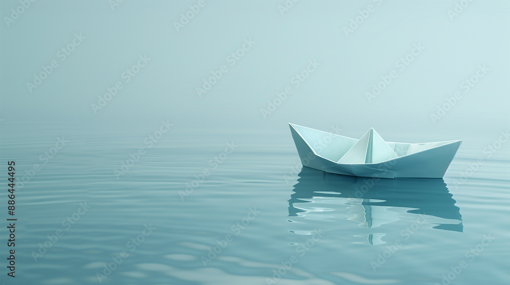 a lone paper boat floating peacefully on calm waters a lone paper boat floating peacefully on calm waters