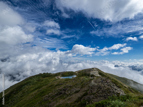 雲海のある山の風景